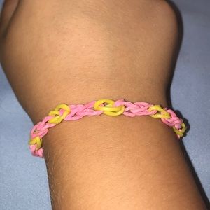 Pink and yellow charm bracelet
